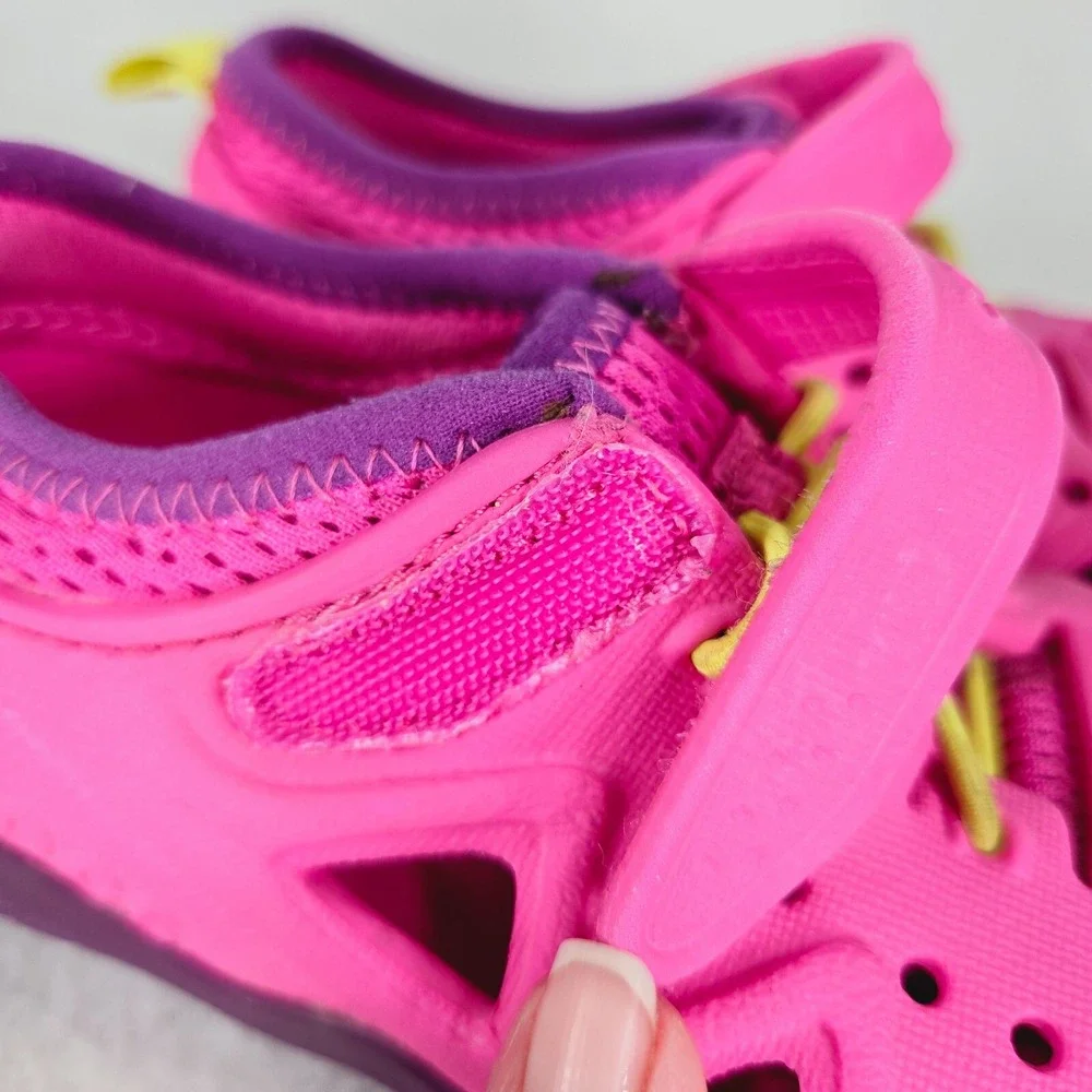 CROCS Shoes Childrens 10 Pink Purple Swiftwater Play Shoes Water Sandals Sneaker